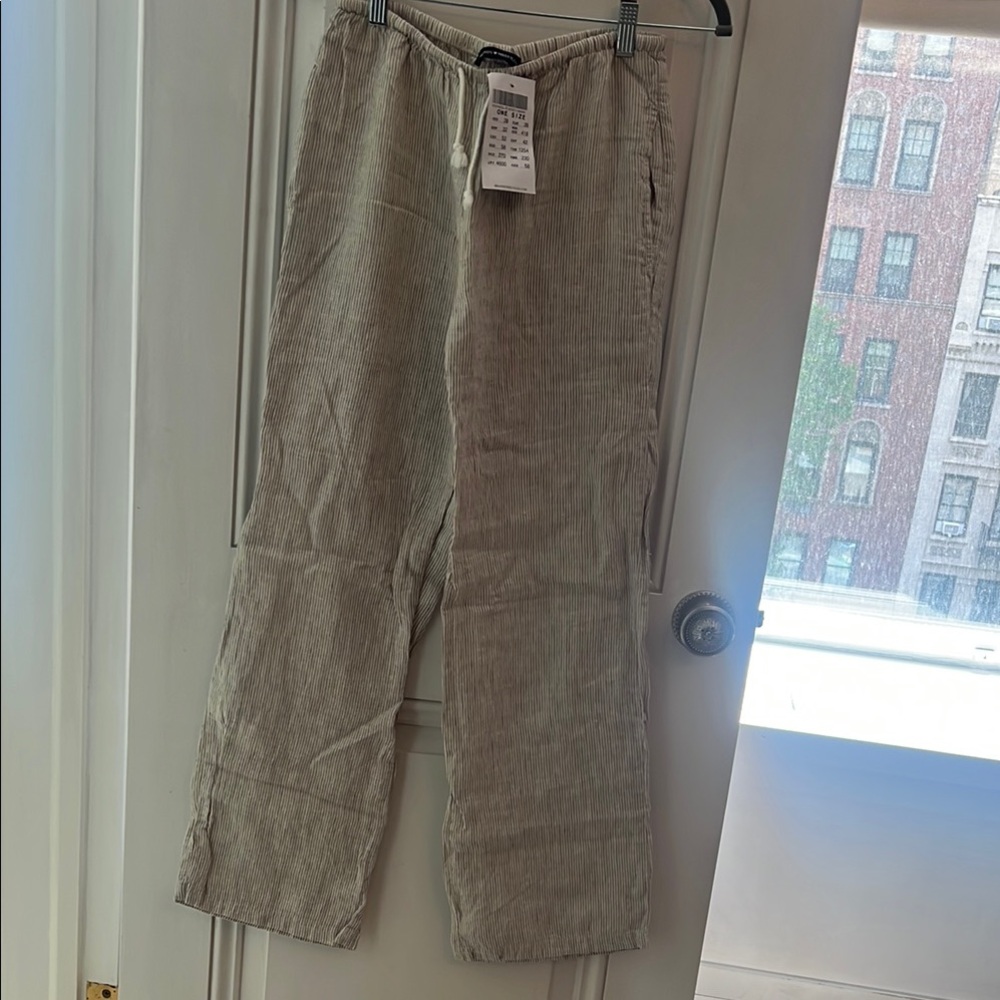 Brandy Melville tan Striped Pants